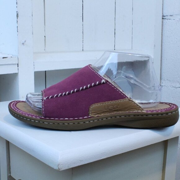 UGG Shoes - UGG Sandals Women's 9 Purple Plum Brown Lil Spinner Warm Fur Lined Cushion